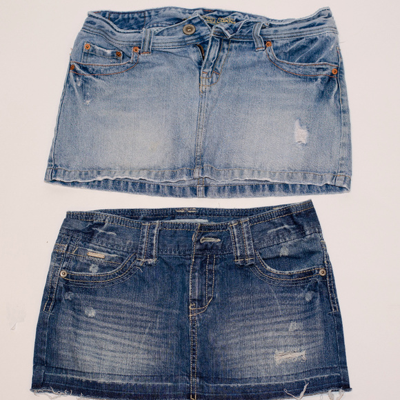 American Eagle Outfitters Dresses & Skirts - Aero/AE  Distressed Jean Mini Skirts 2 SET 7/8-8